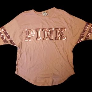 Pink Victoria Secret sequins shirt